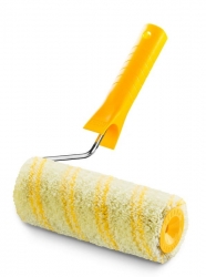 Малярный валик с пластиковой ручкой (жёлтый)
